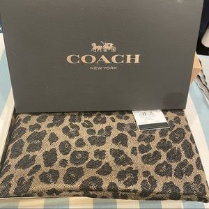 Coach Boxed Reversible Signature Animal Print Scarf NWT